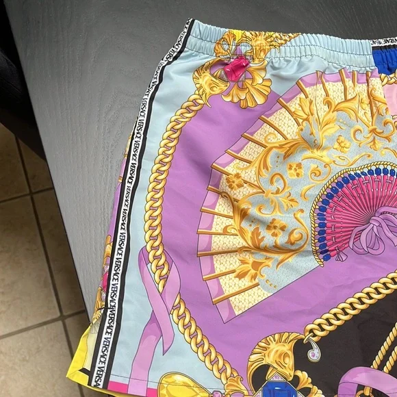 Versace Pink and Purple stretchy Shorts - Picture 2 of 4